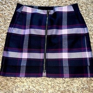 Armani Exchange Womens Plaid  Mini Zip Mini Skirt W/ Pockets